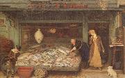 A Fishmonger's shop (mk46) Frederick Walker,ARA,RWS